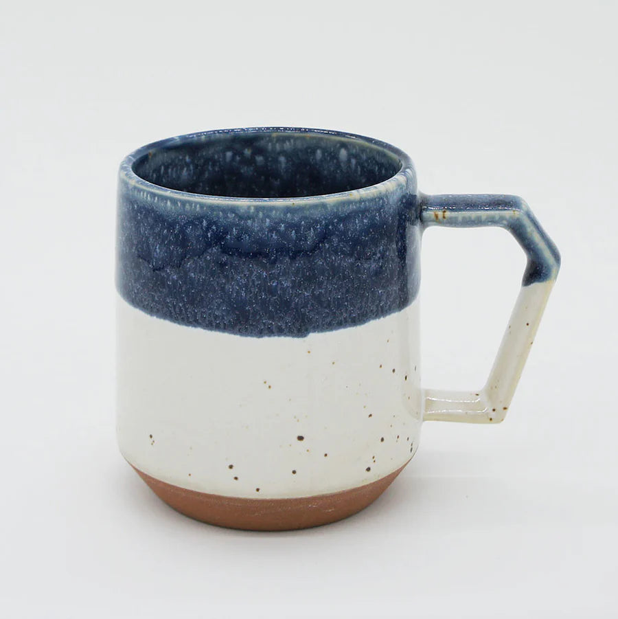 Large Half Blue and White porcelain mug