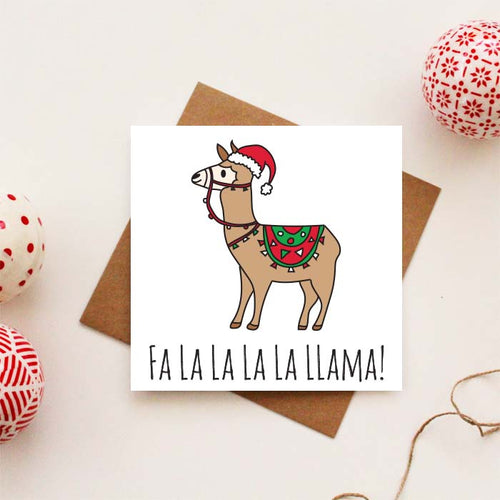 Fa La La Llama Christmas Card