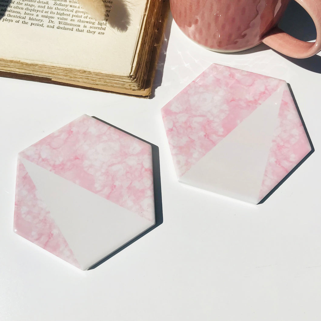 Pink Stone Effect Coasters