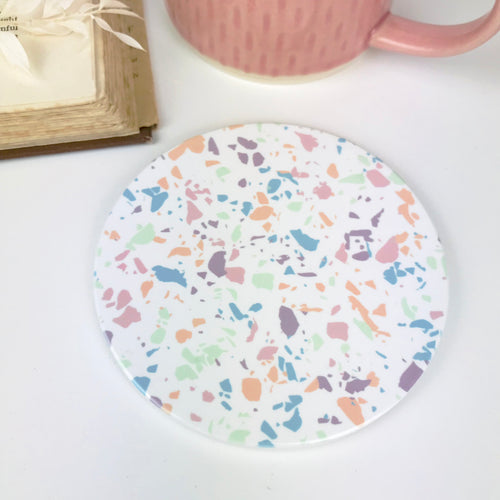 Pastel Round Terrazzo Style Coasters