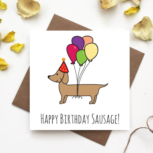 Dachshund Happy Birthday Greeting Card